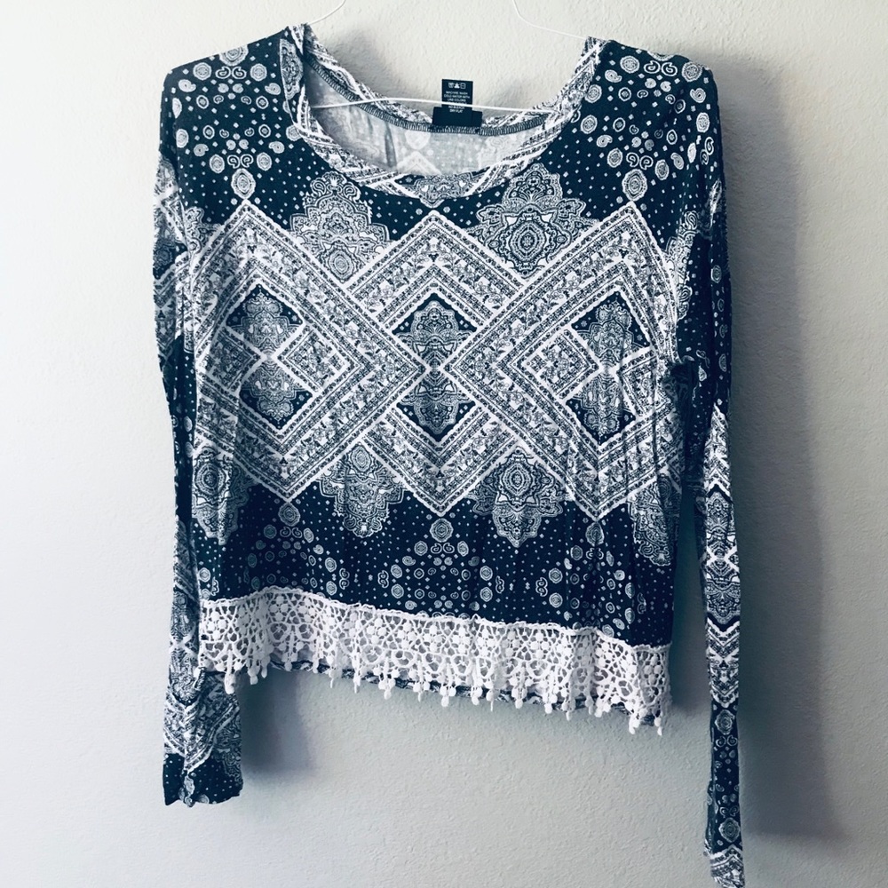Navy patterned shirt